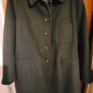 Mango Black Pea Coat